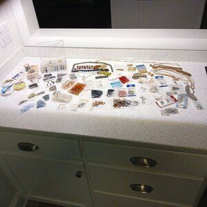 Jewelry Making Supplies Large Mixed Lot Beads Glass Plastic Metal Findings